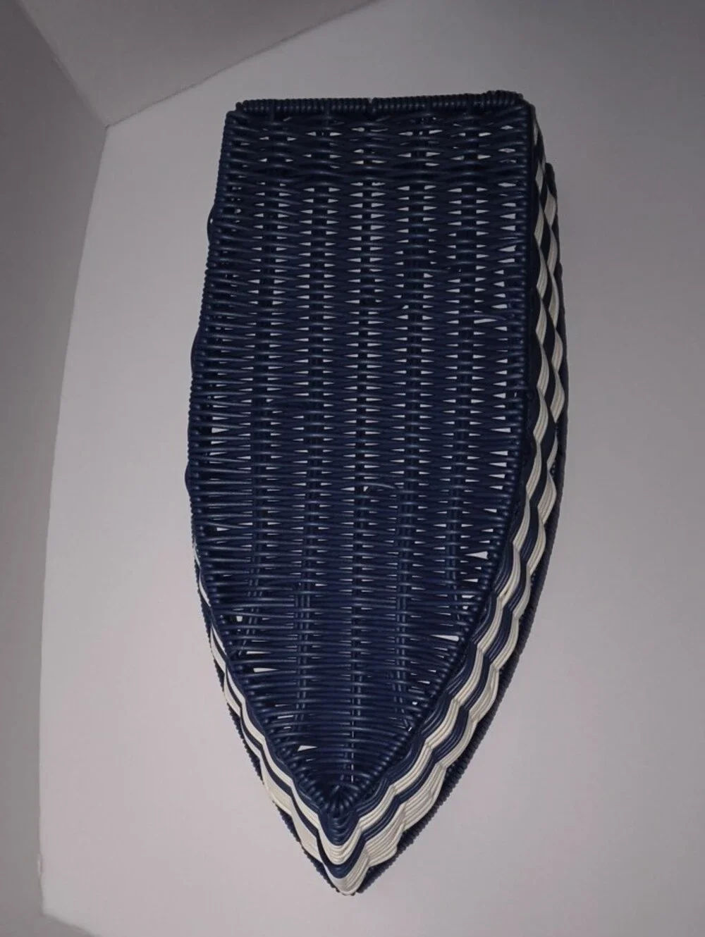 Woven Navy and White Decorative Storage Basket